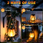 2er Set Solar Flammenlaterne mit Hanfseil – Authentische Flackerflamme für Garten & Terrasse – Bild 6