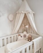 Wonder Space Kinderbetthimmel Cremefarben – Moskitonetz & Baldachin für Babybett & Leseecke – Bild 2