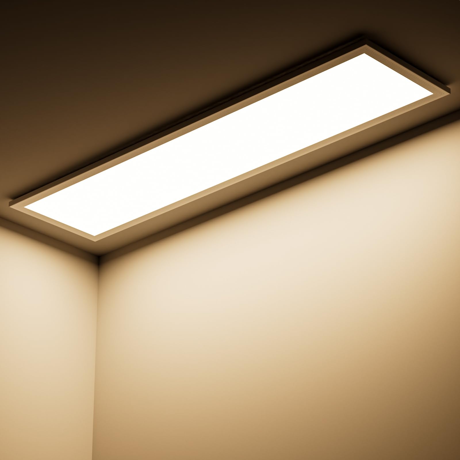 GIACOMO LED-Deckenleuchte 100x25cm, 36W 3600lm Neutralweiss 4000K – Flaches Panel für Wohn- & Schlafzimmer