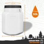 FIXKRAFT 50 Liter Weithalsfass mit Deckel – Lebensmittelecht Lagerbehälter für Haushalt & Tierfutter – Bild 2