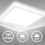 B.K.Licht LED Deckenleuchte 29x29 cm mit indirektem Licht – Badezimmer Deckenlampe IP44 – Bild 2