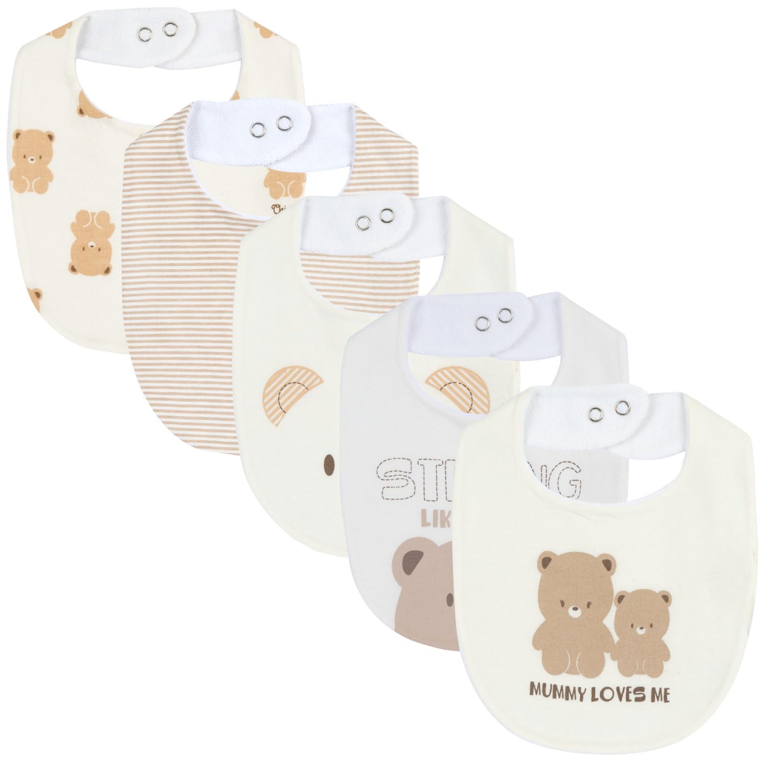 Chicco Baby Lätzchen Set – 5er Pack Baumwolle für Mädchen