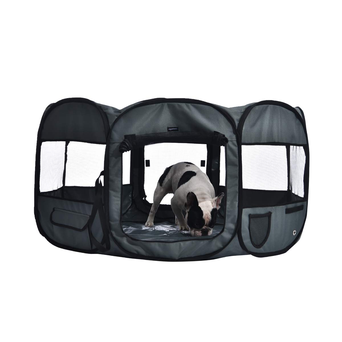 Amazon Basics Achteckiger Haustier-Laufstall 114 cm – Tragbar & Platzsparend für kleine Haustiere