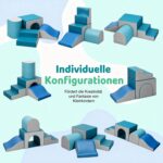 GeerWest Schaumstoff Bausteine Set mit 4 PU-Leder Softblöcken – Montessori Kletterspielzeug für Kleinkinder – Bild 6
