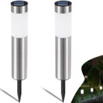 Heinstian Solarleuchten für Außen Kaltweiß – Edelstahl Gartenleuchten mit LED & IP45