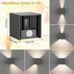 Klighten 12W LED Aussenlampe mit Bewegungsmelder – Moderne Wandleuchte IP65 für Innen & Aussen – Bild 3