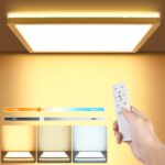 LEZOE LED Deckenleuchte 18W dimmbar mit Fernbedienung – Flach, 1800lm, 3000-6500K
