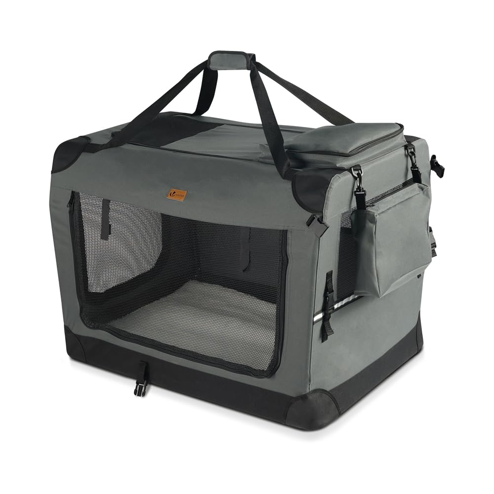 VOUNOT® Hundebox faltbar M (60x44x44cm) – Transportbox für Hunde & Katzen mit Oxford-Gewebe