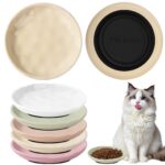 Vikcvcsc 5er Keramik-Katzennapf-Set mit Silikonboden – Anti-Whisker-Fatigue für Katzen