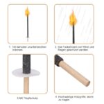 10er Set Wachsfackeln mit extra langem Griff – 90-100 Min Brenndauer für Garten & Wanderungen – Bild 3
