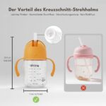 Evorie Tritan Trinklernbecher 200 ml – 360° Gewichtsstrohhalm für Babys ab 6 Monaten – Bild 2