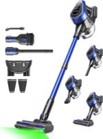 Ivormentico Akku Staubsauger 550W mit 50 Min Laufzeit – Kabelloses Reinigungssystem mit 8-Schicht-Filter