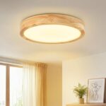 Dehobo LED Deckenleuchte 24 W Holz ∅ 30 cm – Moderne Deckenlampe mit 3100 lm für Schlafzimmer & Küche