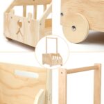 Wuciray Wickelkorb mit Holzrädern & Griff – Multifunktionaler Babygeschenk Korb aus Holz – Bild 5