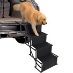 CALIYO Hundetreppe klappbar bis 75 kg – 4-Stufen Einstiegshilfe für Auto, Sofa & Bett