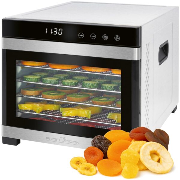 ProfiCook PC DR 1218 Dörraudomat Edelstahl – 6 Ebenen, 650 Watt, 0,6 m² Fläche