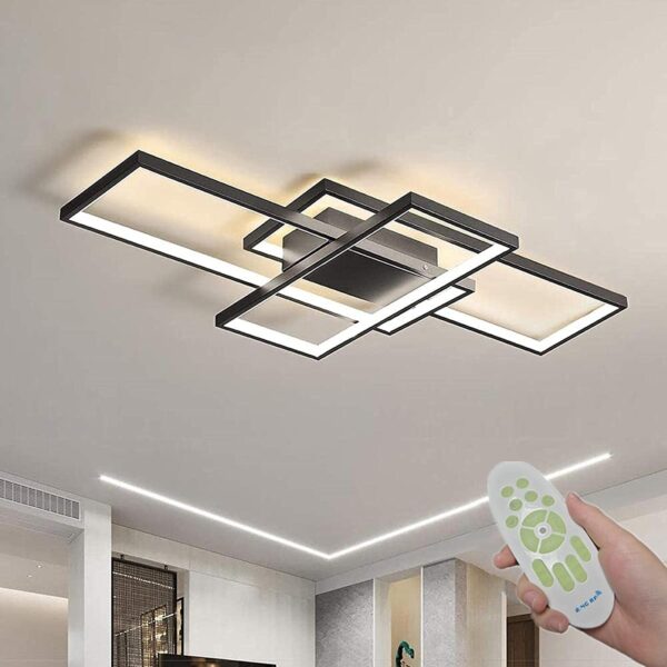 ASDMD LED Deckenleuchte 90cm Aluminium – Dimmbar mit Fernbedienung & 3000K-6000K