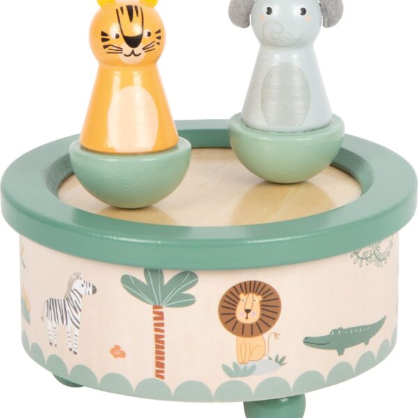 small foot Spieluhr Safari aus FSC-Holz – Musikdose mit Tiger & Elefant ab 2 Jahren
