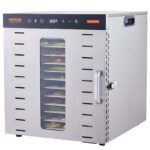 VEVOR Dörrautomat 1000 W mit 10 Edelstahl-Tabletts – 360° Heissluft für gleichmässiges Trocknen