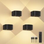 FULEN 4er-Set LED-Wandleuchte mit Bewegungsmelder & Fernbedienung – 600 lm, 5000 mAh Akku