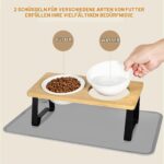 Lannvan Katzennapf 2er Set Erhöht – Ergonomische Futterstation mit Keramik & Bambus – Bild 6