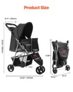 VEVOR Hundewagen 16 kg Tragkraft mit Bremse – Faltbarer Tierbuggy für kleine Haustiere – Bild 3