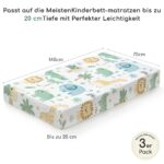 Yukkidds Spannbettlaken 70x140 cm – 3er Pack Babybettlaken mit SnugFit-Technologie – Bild 2