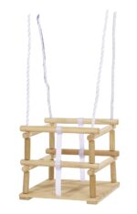 Eichhorn Gitterschaukel 30x30 cm – Sichere Holzschaukel mit höhenverstellbaren Seilen für Kleinkinder ab 1 Jahr