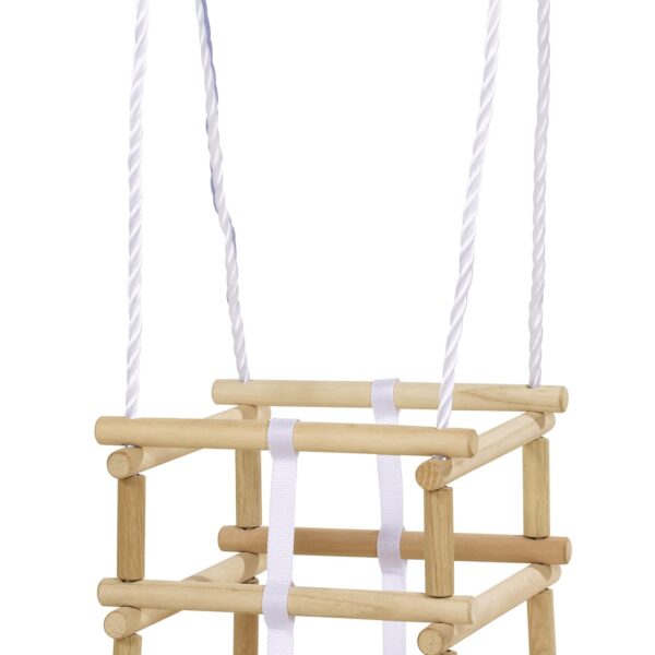 Eichhorn Gitterschaukel 30x30 cm – Sichere Holzschaukel mit höhenverstellbaren Seilen für Kleinkinder ab 1 Jahr