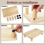 SZEE Erhöhter Futterautomat-Ständer aus Massivholz – Ergonomischer Katzenfutter-Stand 34,3×20 cm – Bild 6