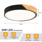 Qamra LED Deckenleuchte 30cm mit Holzdesign – Moderne Neutralweiss-Lampe für Wohnräume – Bild 2