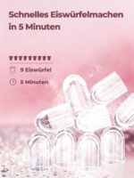 FOHERE Eiswürfelmaschine Klein – 14 kg/24h, 2 Grössenwahl, Selbstreinigung für Küche & Bar – Bild 2