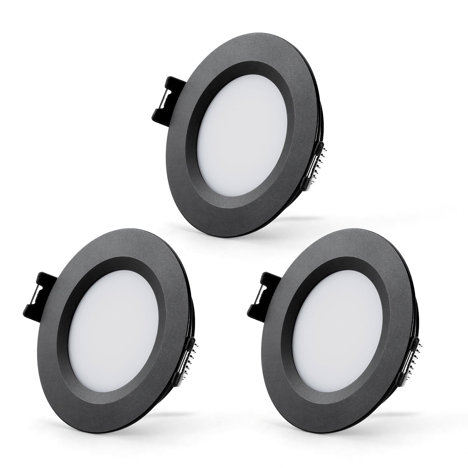 Sanyoung 3er Set LED Einbaustrahler 12V Dimmbar 3000K IP44 – Ultradünn für Wohnmobil & Boot