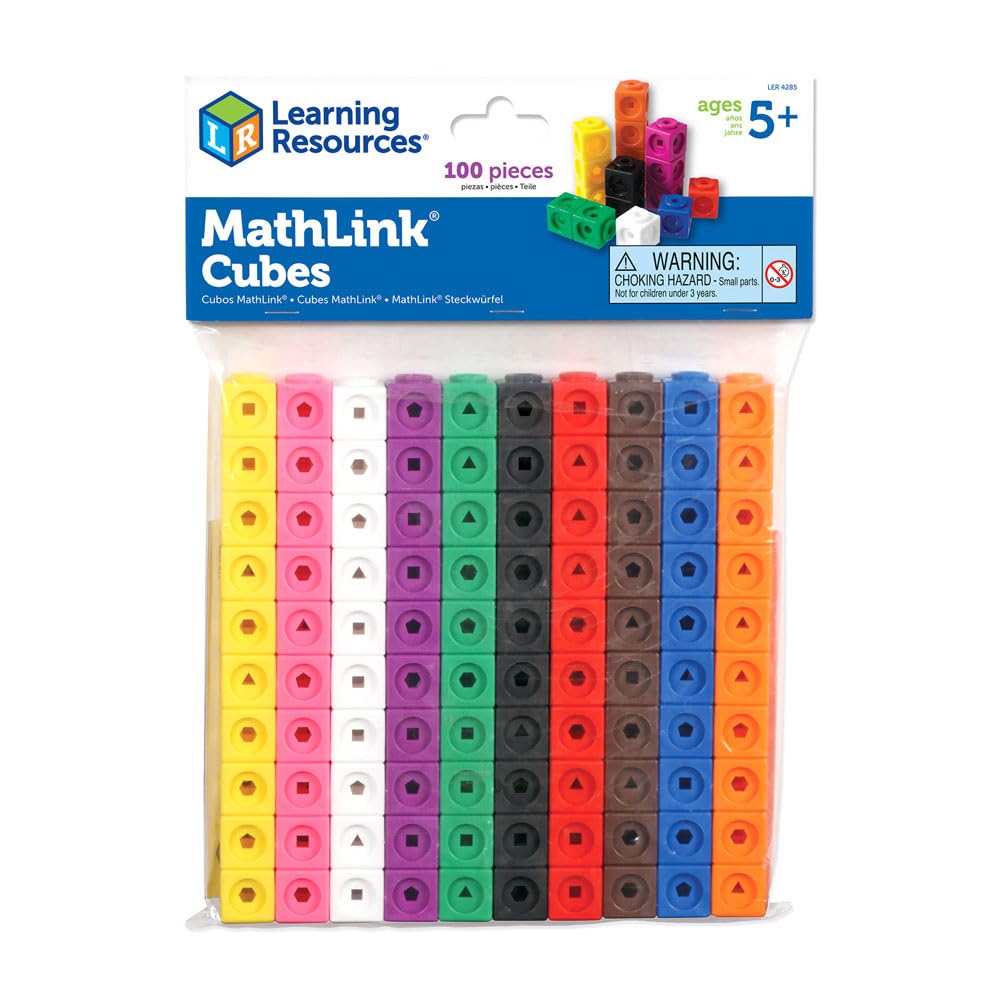 Learning Resources MathLink Steckwürfel 100er Set – Mathematik & Feinmotorik für Kinder ab 5
