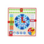 Tooky Toy Holz Jahresuhr – Lernuhr für Kinder ab 36 Monaten mit Kalender & Wetter