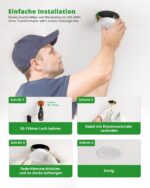 HOMEOW LED Einbaustrahler 7W Kaltweiß 6000K – Flache Deckenspots IP44 für Bad & Küche, 12er Set – Bild 8