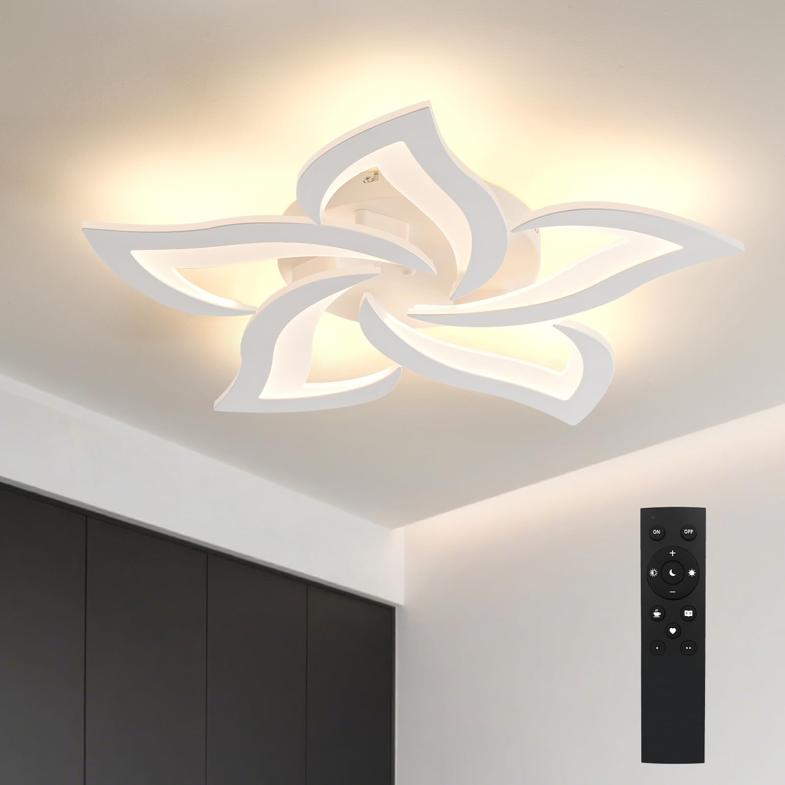 Sky angle LED Deckenleuchte Dimmbar mit Fernbedienung – Moderne Wohnzimmerlampe mit Farbwechsel