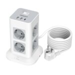 TESSAN 11 in 1 Steckdosenleiste mit USB-C & 2M Kabel – Überspannungsschutz 3600W