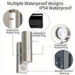 JNR Edelstahl Aussenlampe mit Bewegungsmelder – IP54 Wandleuchte 230V für Eingang & Garten – Bild 6