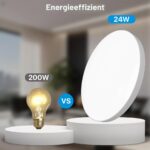 ORALUCE LED Deckenleuchte Rund 28cm 24W 2400lm Kaltweiß IP44 – Badezimmer & Küche – Bild 5