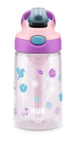 NUK Easy Straw Cup 420 ml – Auslaufsichere Trinkflasche mit Knopfdruck für Kinder ab 4 Jahren