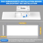 58x20 cm Dimmbare LED Deckenlampe mit Fernbedienung – 24W Rechteckige Panel für Wohn- & Badezimmer – Bild 3