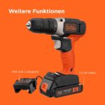 BLACK+DECKER 18V Akku-Bohrschrauber BCD001C1-QW – 37 Nm für Heimwerker – Bild 11