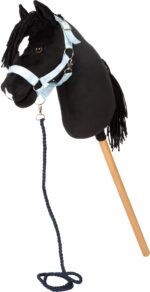 small foot Hobby Horse Eddie schwarz – Steckenpferd mit abnehmbarem Holzstab für Kinder ab 3 Jahren – Bild 6