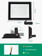 Aigostar LED-Flutlicht 70W 6300lm Kaltweiss IP65 – Wasserdichter Aussenstrahler für Garten & Hof – Bild 4