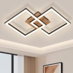 CBJKTX LED Deckenleuchte 24W Schwarz-Holz 3000K Warmweiss – Modern Design für alle Räume