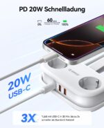 ORICO AP3 Reise-Steckdosenleiste mit USB-C PD 20W – 5-in-1 Multifunktion für unterwegs – Bild 3