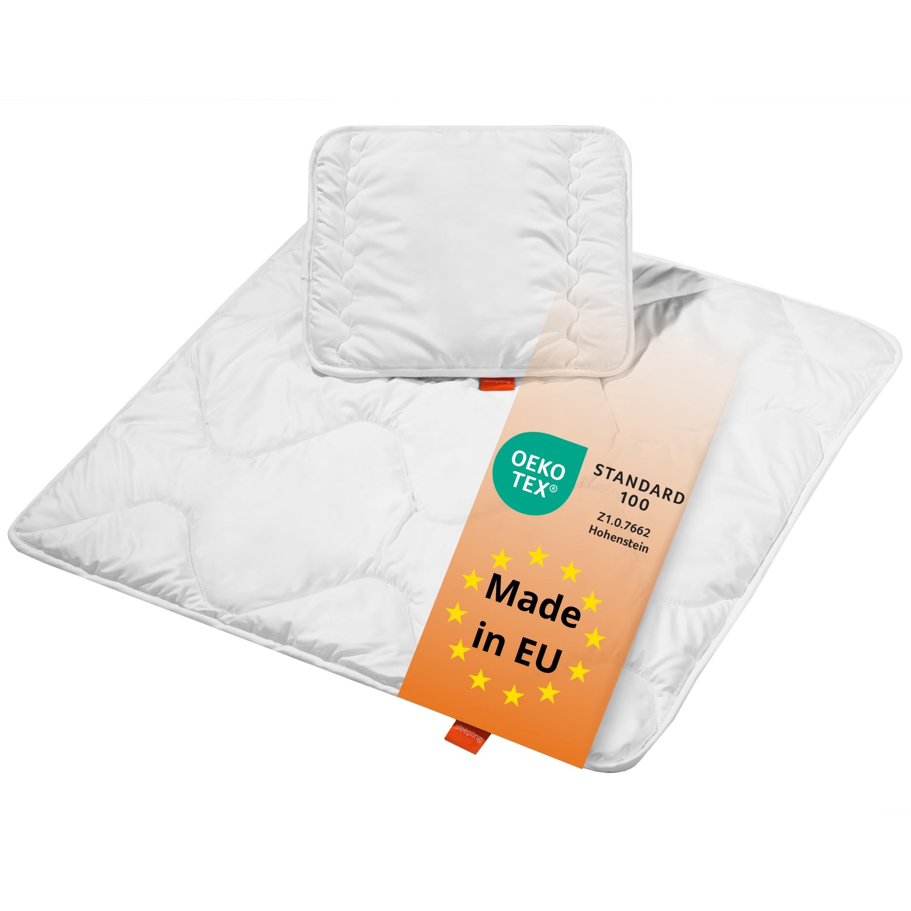 sleepling Babybettenset 80x80 cm Ganzjahresdecke & Kissen – OEKO-TEX zertifiziert