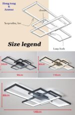 MQW 60W LED Deckenleuchte dimmbar – Moderne Rechtecklampe 2700K–7000K mit Fernbedienung – Bild 4