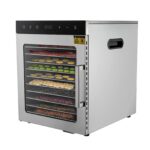 DeeDuud Dörrautomat 800W Edelstahl – Temperaturregler & 24h Timer für Gemüse, Obst & Fleisch